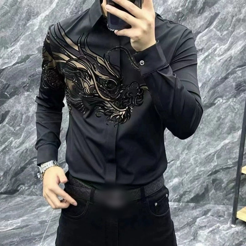 Zeljko -  Elegante Camisa Estampada de Corte Ajustado