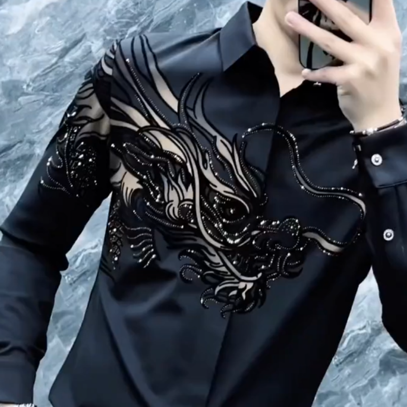 Zeljko -  Elegante Camisa Estampada de Corte Ajustado