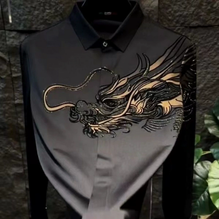 Zeljko -  Elegante Camisa Estampada de Corte Ajustado
