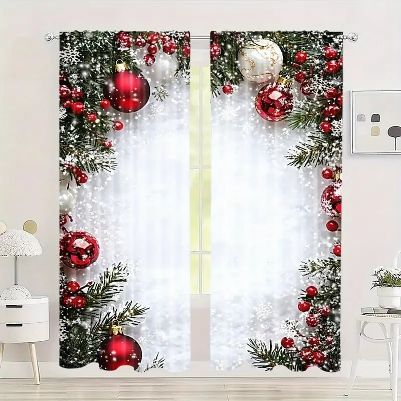 MerryDrape - Juego de Cortinas Navideñas
