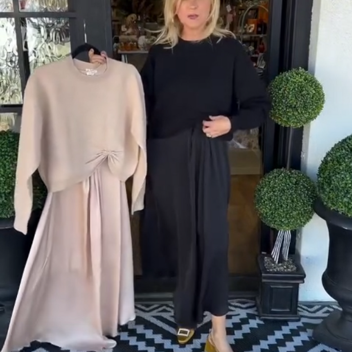 Lilee - Top Con Nudo Retorcido y Vestido Largo