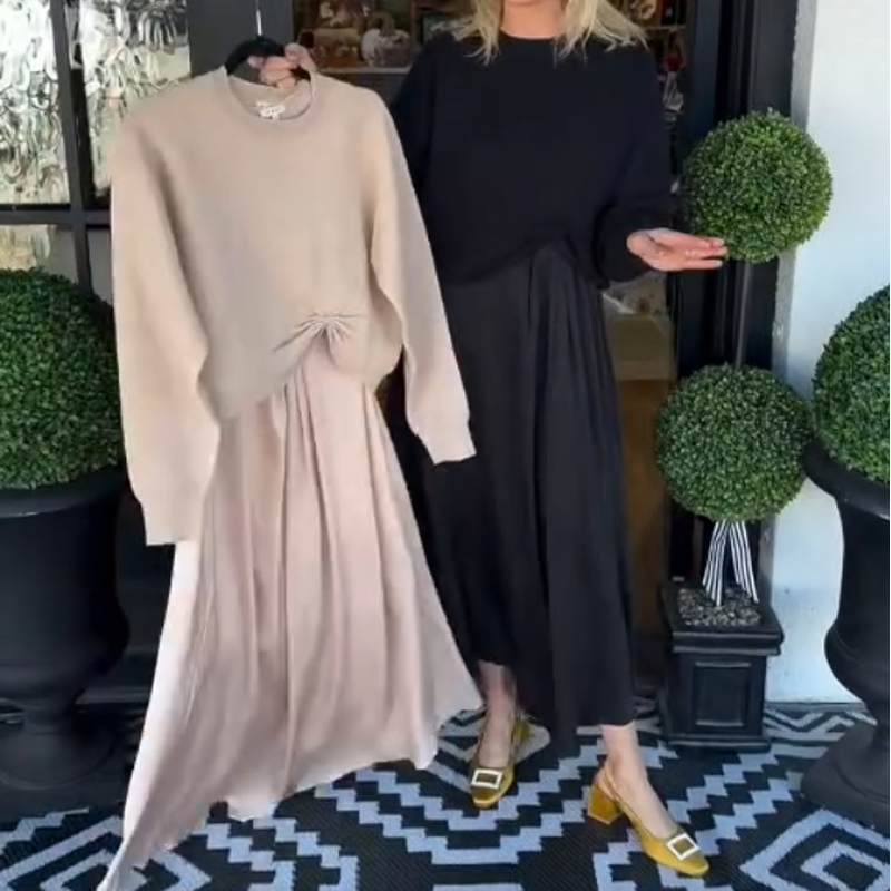 Lilee - Top Con Nudo Retorcido y Vestido Largo