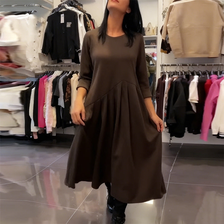 Jorjia - Vestido largo Informal con Cuello Redondo