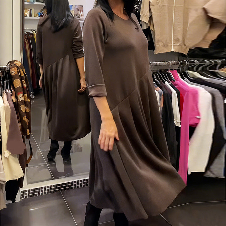 Jorjia - Vestido largo Informal con Cuello Redondo