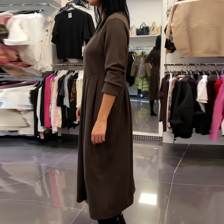 Jorjia - Vestido largo Informal con Cuello Redondo