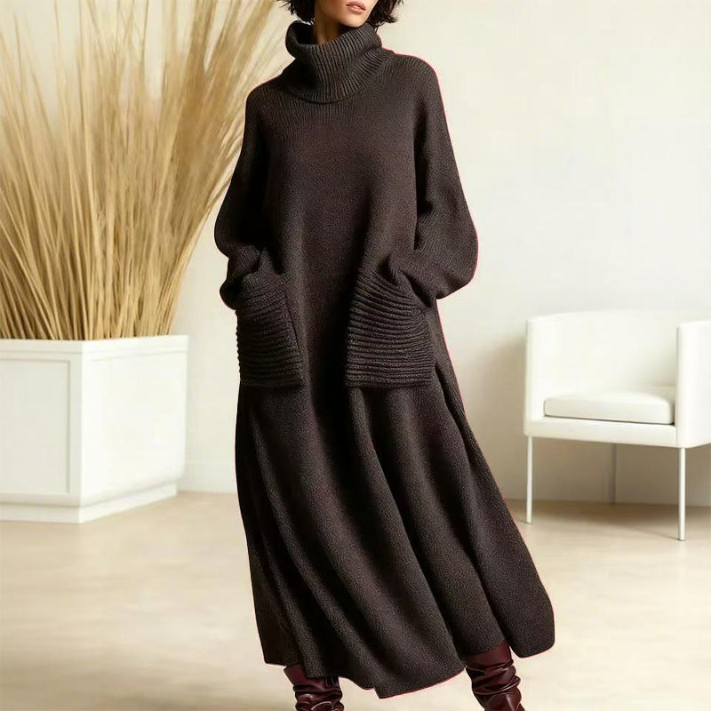 Keeti - Vestido Jersey De Cuello Alto Con Bolsillos