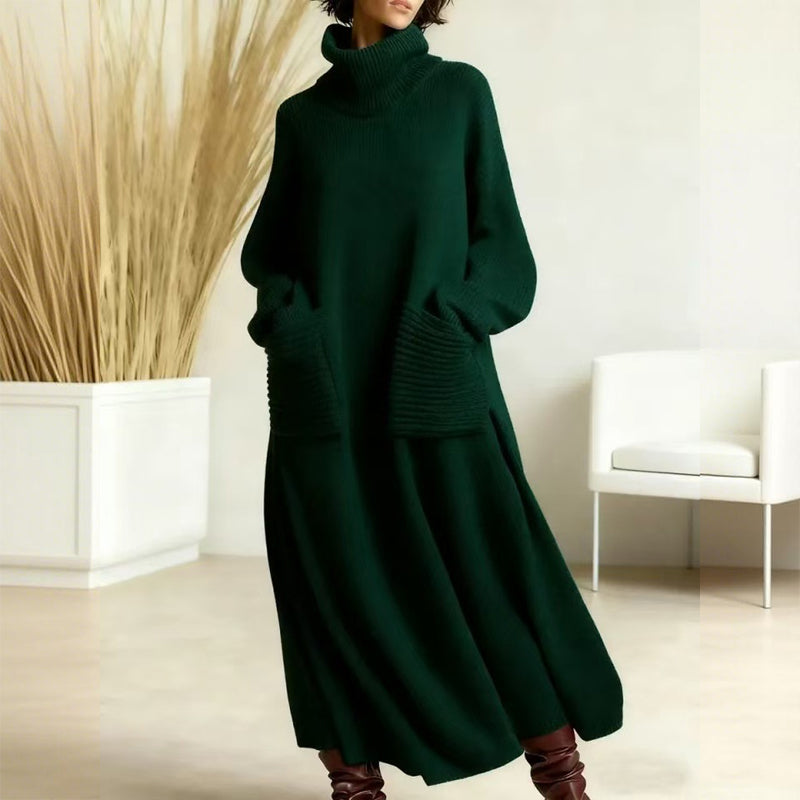 Keeti - Vestido Jersey De Cuello Alto Con Bolsillos