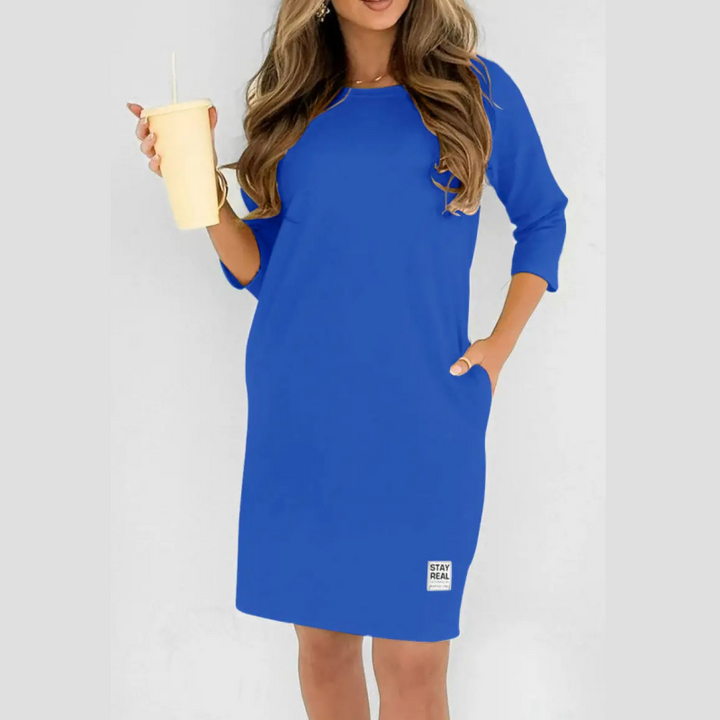 Sidsel - Elegante Vestido Camiseta Con Cuello Redondo