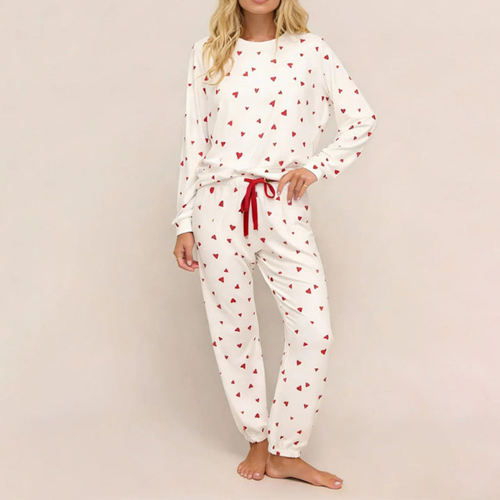 Rugile - Conjunto de Pijama Cómodo Con Estampado de Corazones