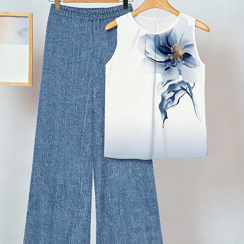 Anemiek - Elegante Conjunto de Dos Piezas Estampado