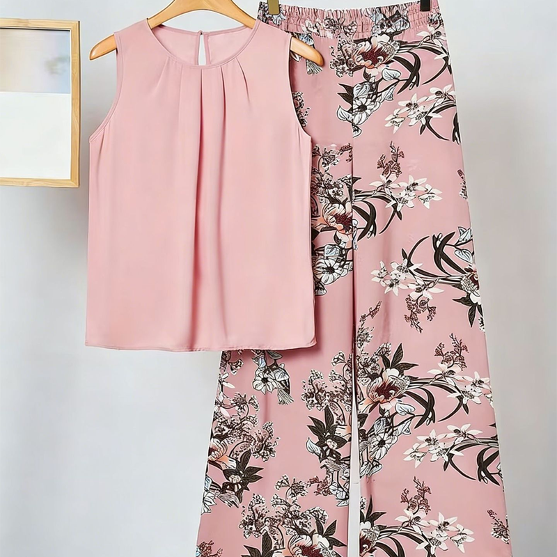 Anemiek - Elegante Conjunto de Dos Piezas Estampado
