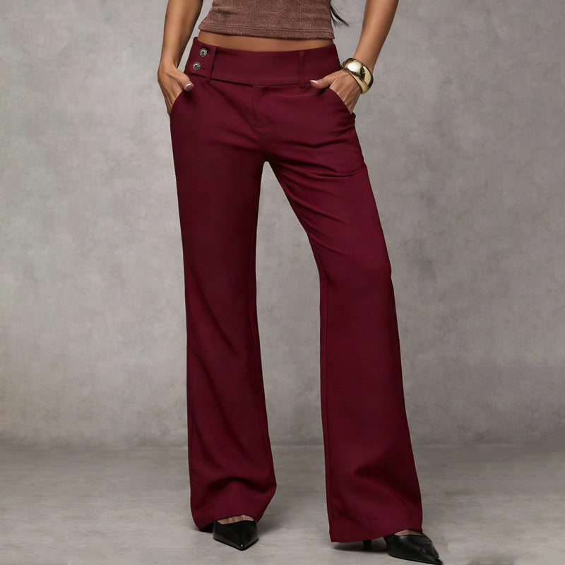 Savena - Pantalones De Traje De Corte Acampanado Y Pierna Ancha