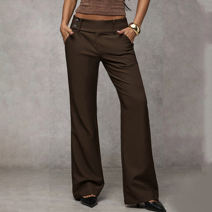 Savena - Pantalones De Traje De Corte Acampanado Y Pierna Ancha