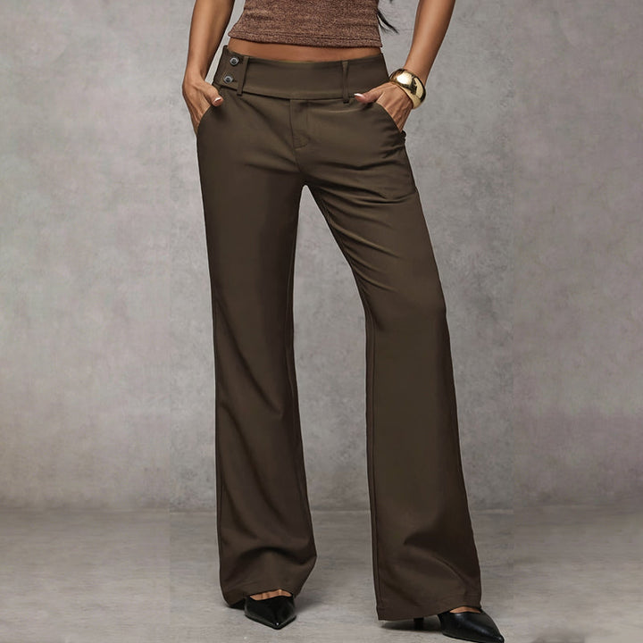 Savena - Pantalones De Traje De Corte Acampanado Y Pierna Ancha