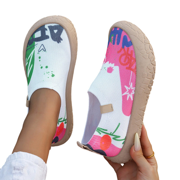Farhia - Zapatos Sin Cordones De Estilo Informal Con Estampado Artístico
