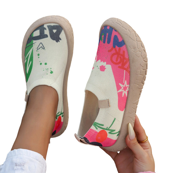 Farhia - Zapatos Sin Cordones De Estilo Informal Con Estampado Artístico