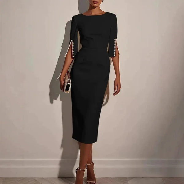 Sejina - Vestido Lápiz De Corte Entallado Con Mangas Abiertas
