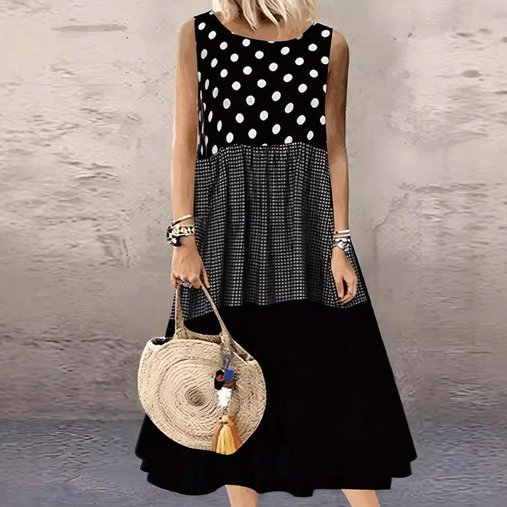 Shezina - Vestido Sin Mangas De Patchwork