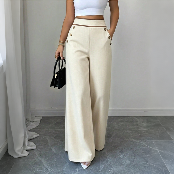 Carline - Pantalón De Pierna Ancha De Tiro Alto