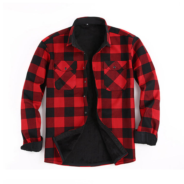 Lisander - Chaqueta De Franela Abrigada Con Estampado a Cuadros