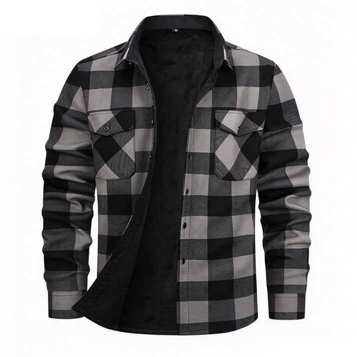 Lisander - Chaqueta De Franela Abrigada Con Estampado a Cuadros