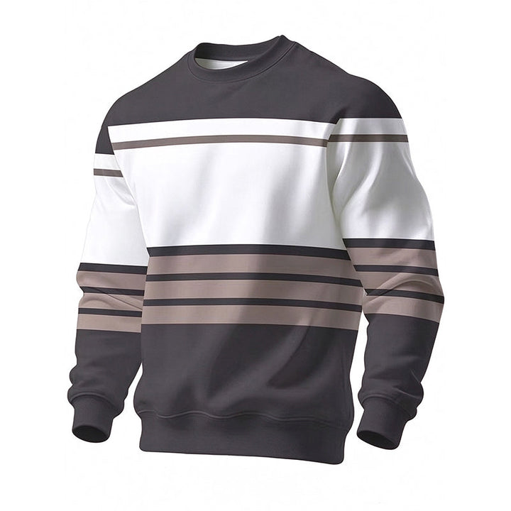 Wayale - Sudadera Informal De Cuello Redondo a Rayas