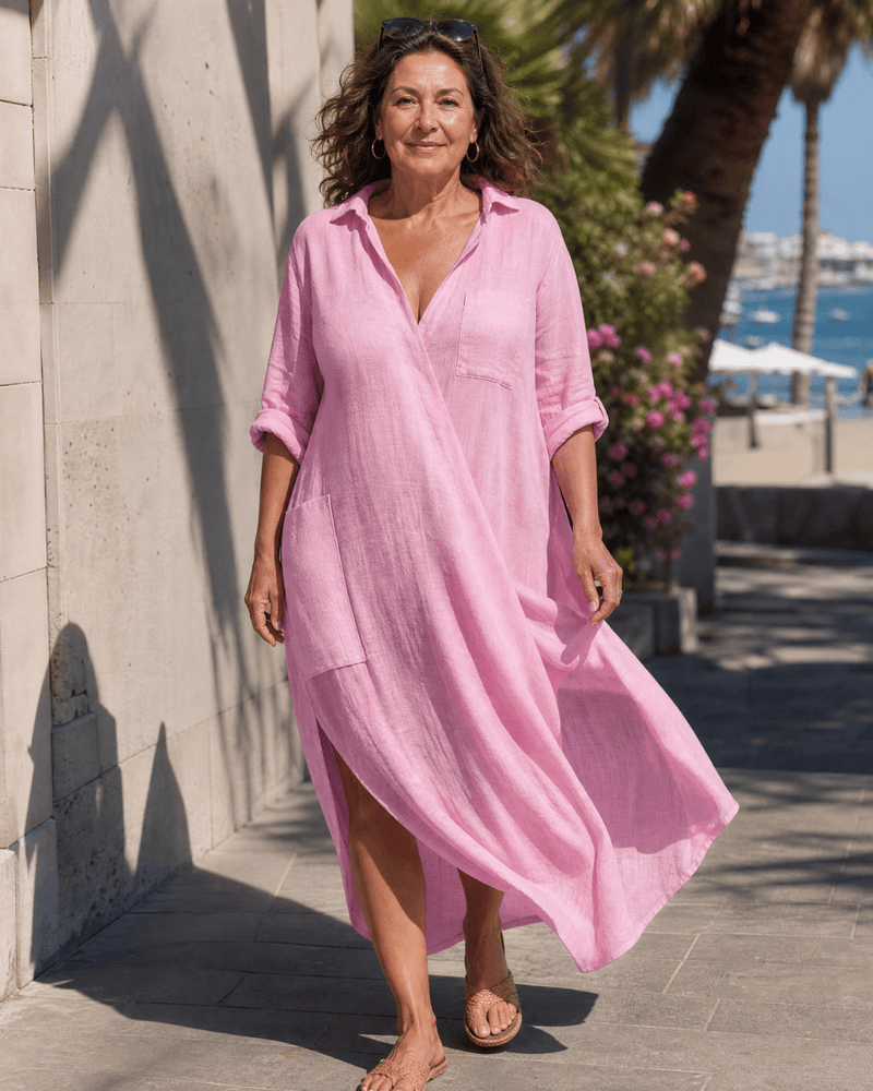 Tamanda - Elegante Vestido Midi Con Cuello