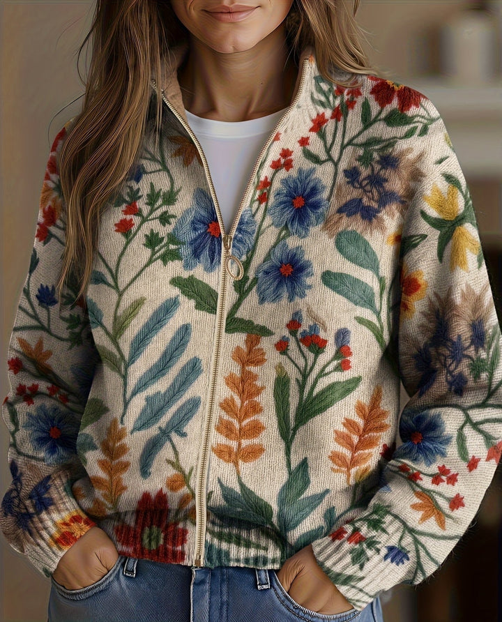 Davan - Cárdigan Con Cremallera Y Estampado Floral