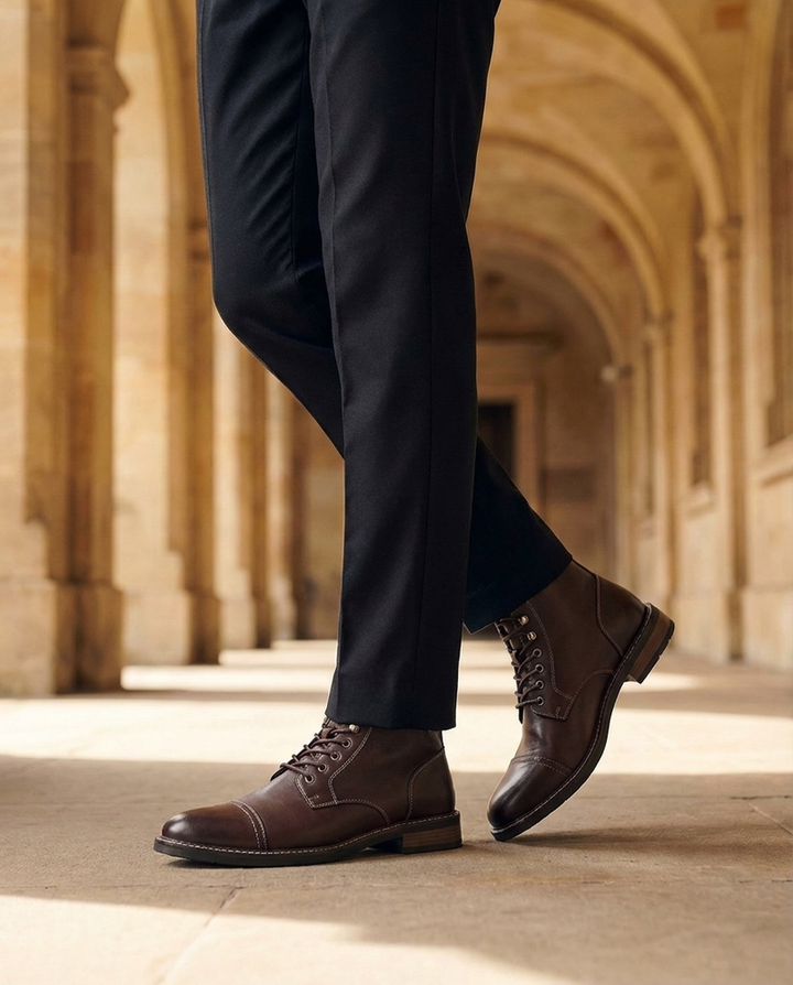 Andersan - Botas de Cuero Con Cordones