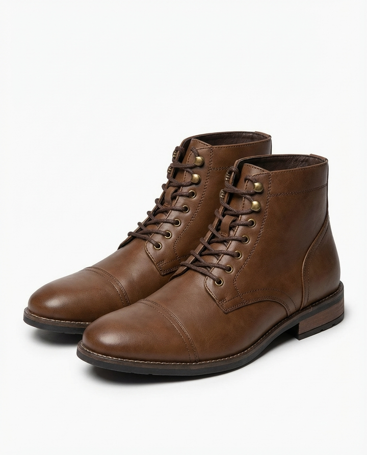 Andersan - Botas de Cuero Con Cordones