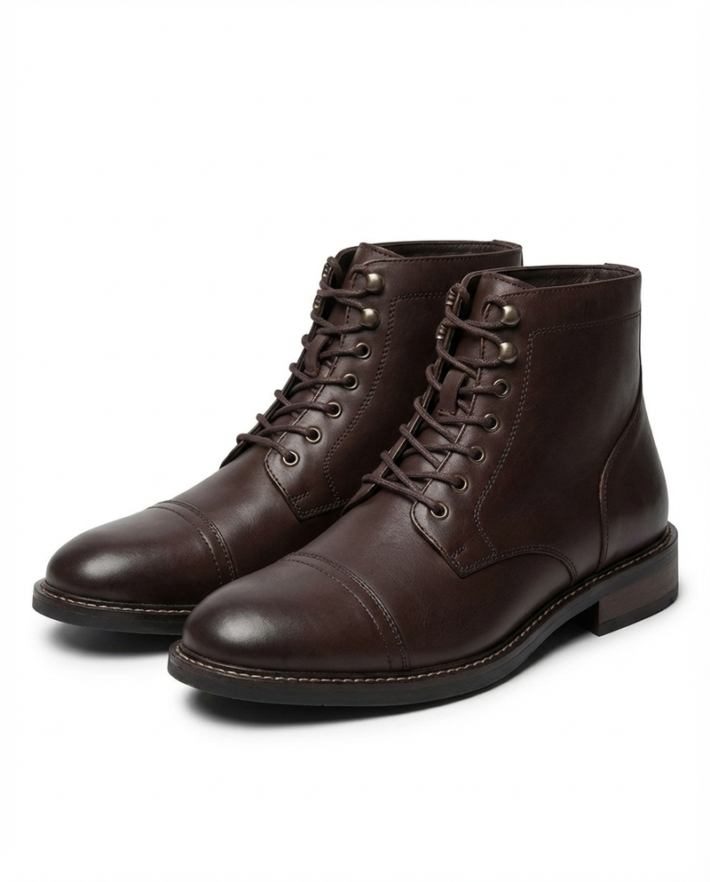 Andersan - Botas de Cuero Con Cordones