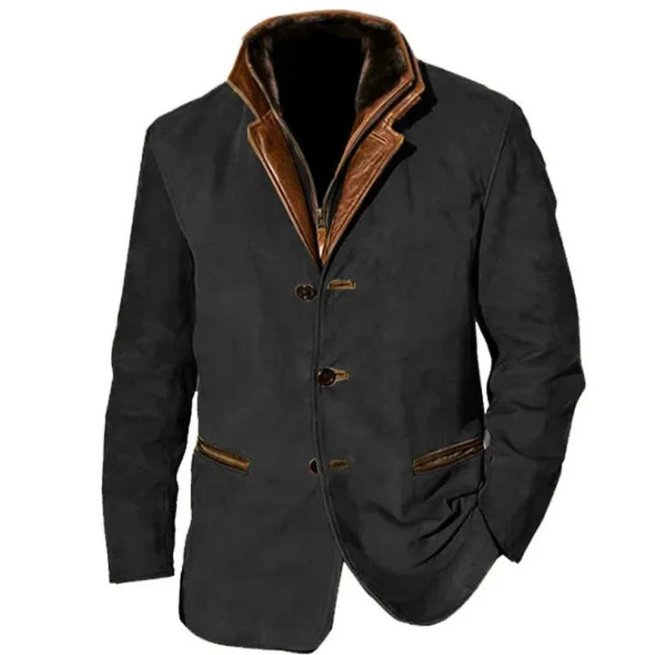 Cesario - Chaqueta Clásica De Cuero Vintage