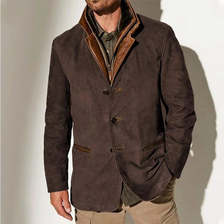 Cesario - Chaqueta Clásica De Cuero Vintage