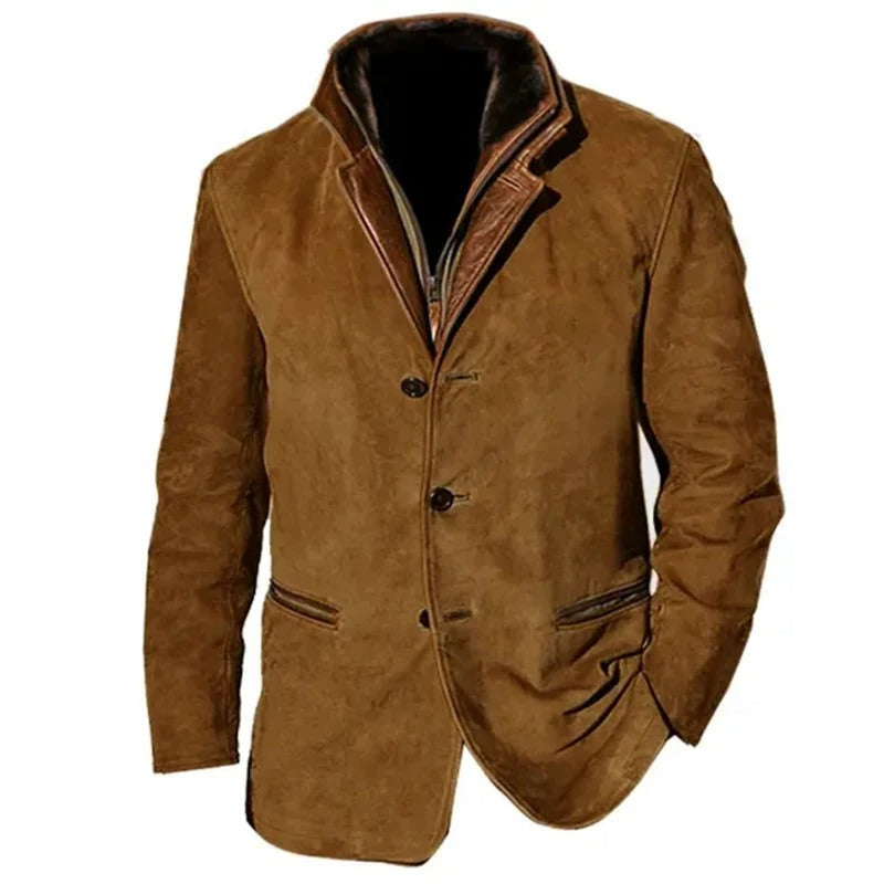 Cesario - Chaqueta Clásica De Cuero Vintage