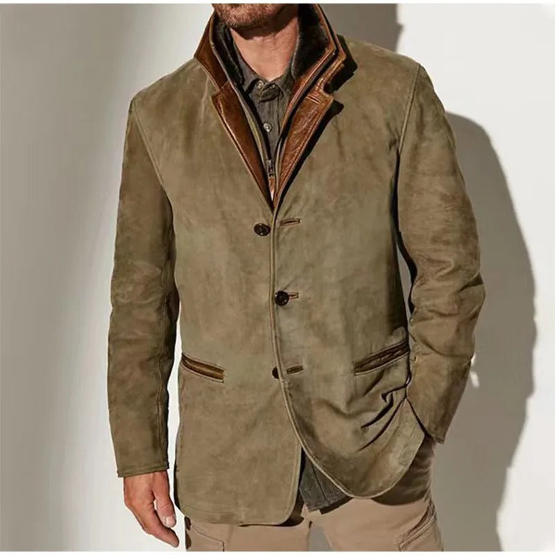 Cesario - Chaqueta Clásica De Cuero Vintage