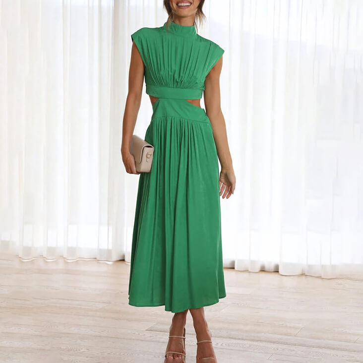 Emyllia - Elegante Vestido De Cuello Alto