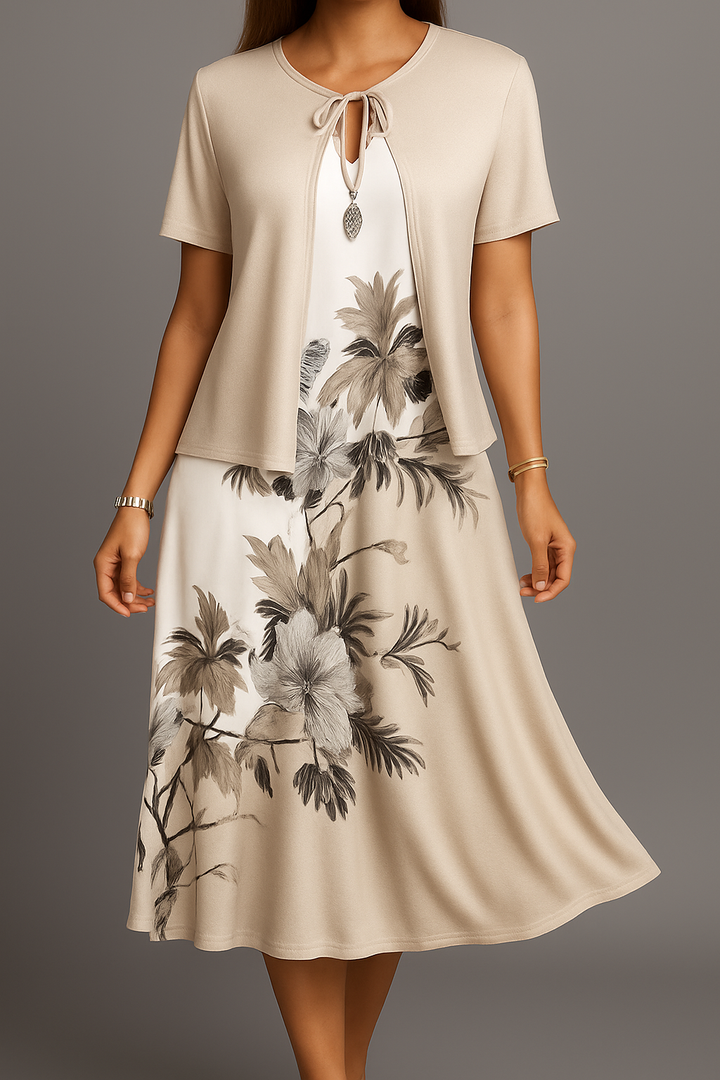 Isadora - Elegante Vestido Midi De Jersey De Estilo Bohemio