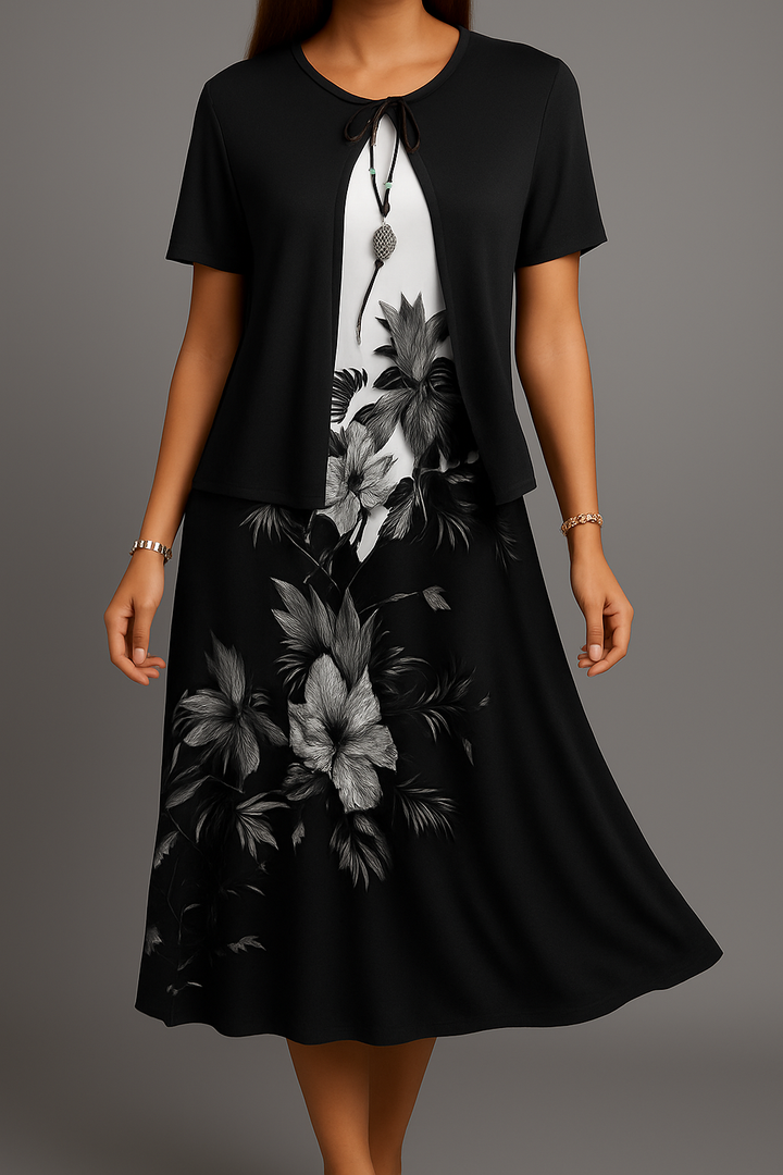 Isadora - Elegante Vestido Midi De Jersey De Estilo Bohemio