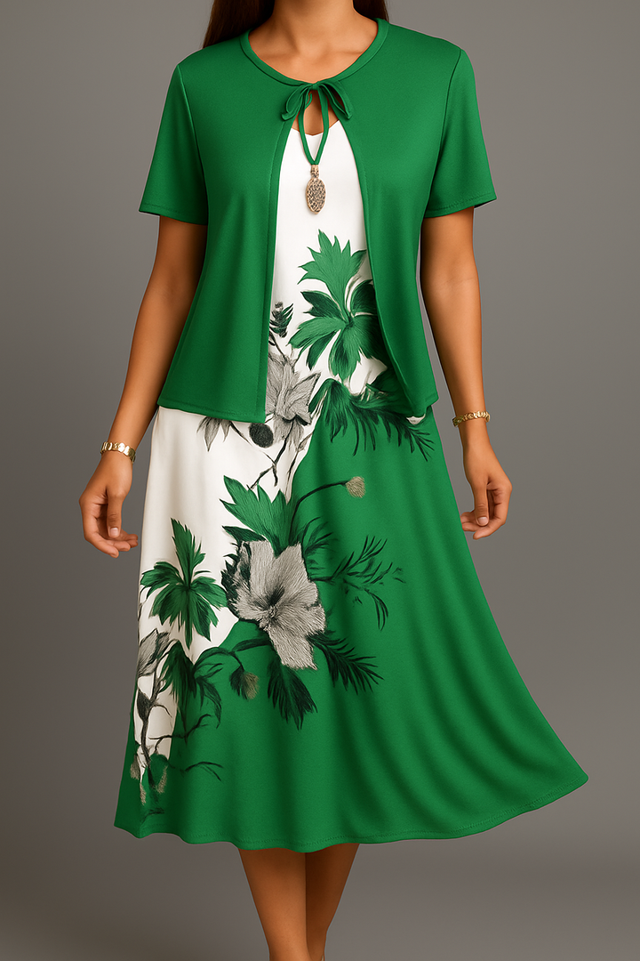 Isadora - Elegante Vestido Midi De Jersey De Estilo Bohemio
