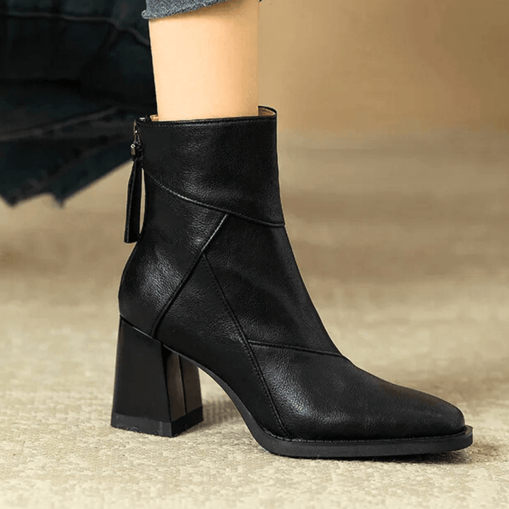 Einav - Botas Retro Con Tacón Grueso al Estilo Británico