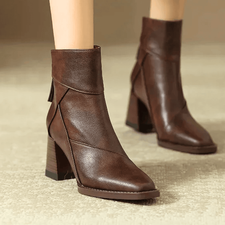 Einav - Botas Retro Con Tacón Grueso al Estilo Británico