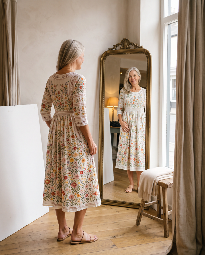 Lejina - Vestido Midi «Colgante Pradera de Flores»»