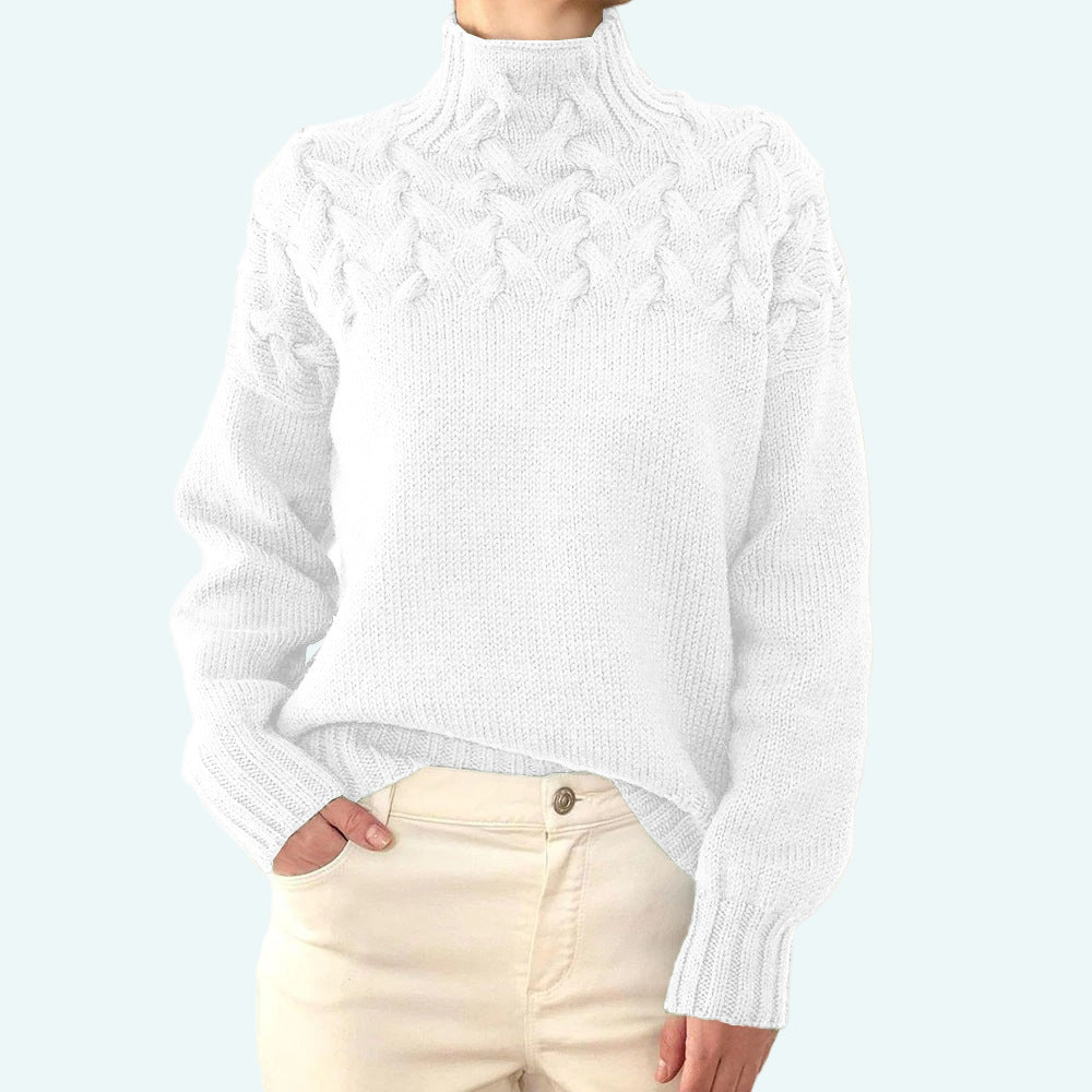 Farrah - Elegante Jersey De Cuello Alto De Punto