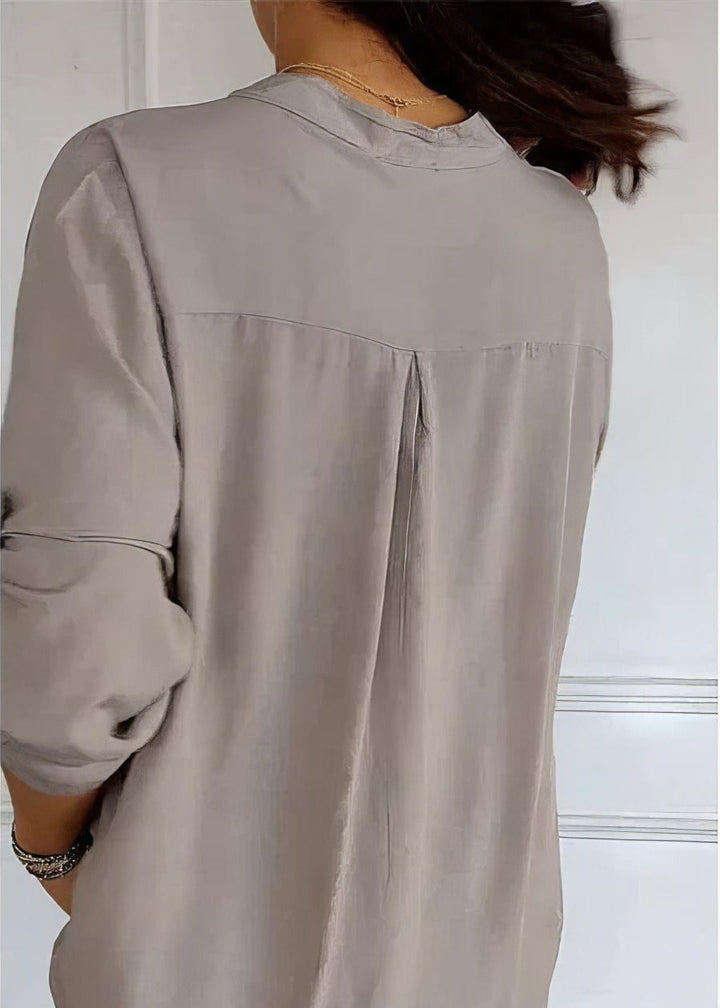 Franzina - Camisa Informal Holgada con Bolsillo Delantero y Botón